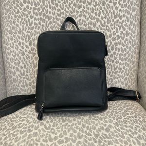 Black Leather Backpack